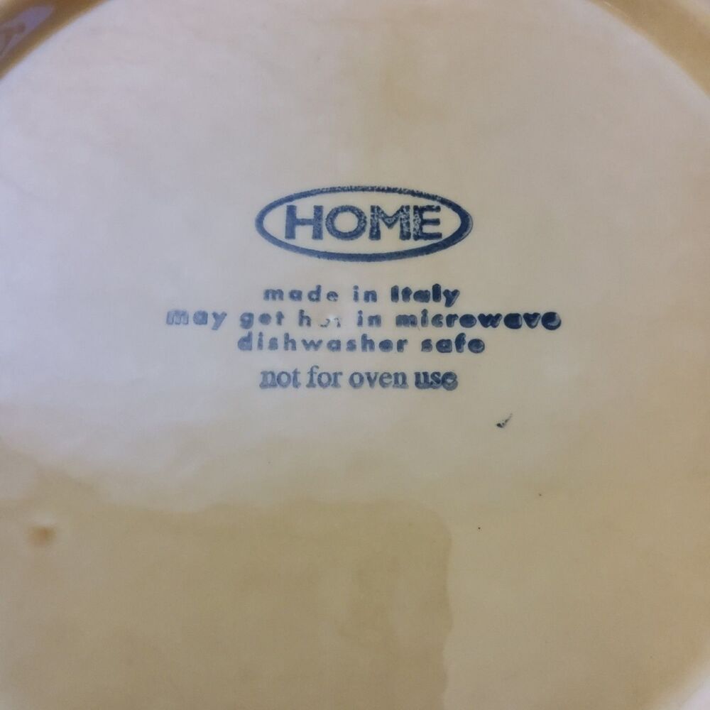4 HOME Made in Italy Yellow Ochre Tuscan Distressed 11" Dinner Plates Stoneware - Picture 6 of 7
